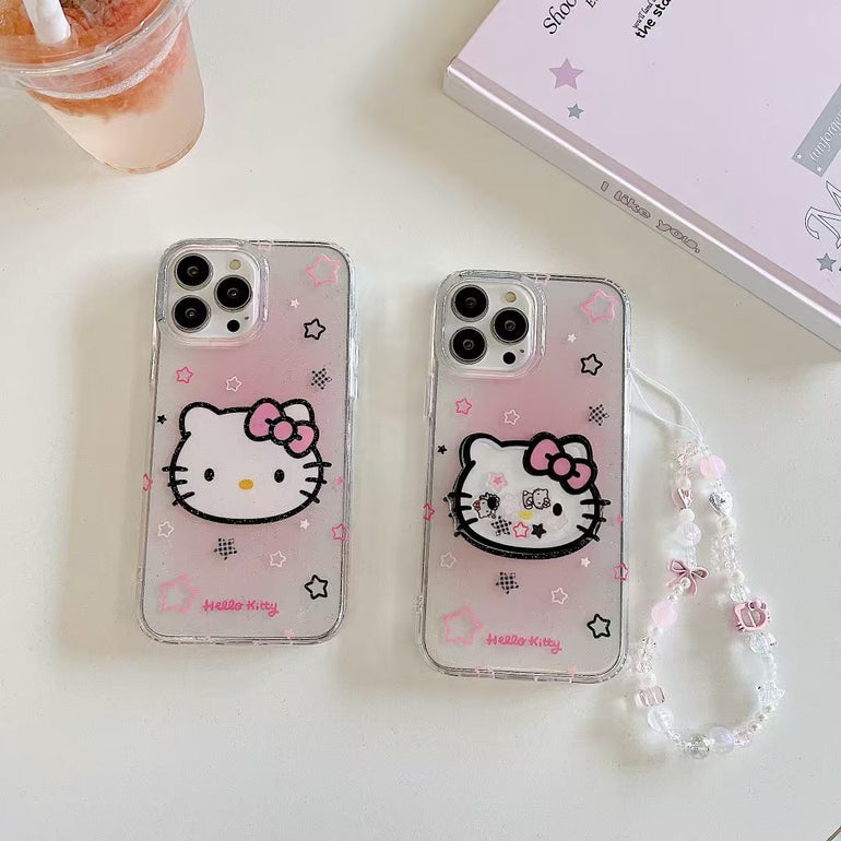 Kitty Silicon Case For iPhone With Kitty Charm