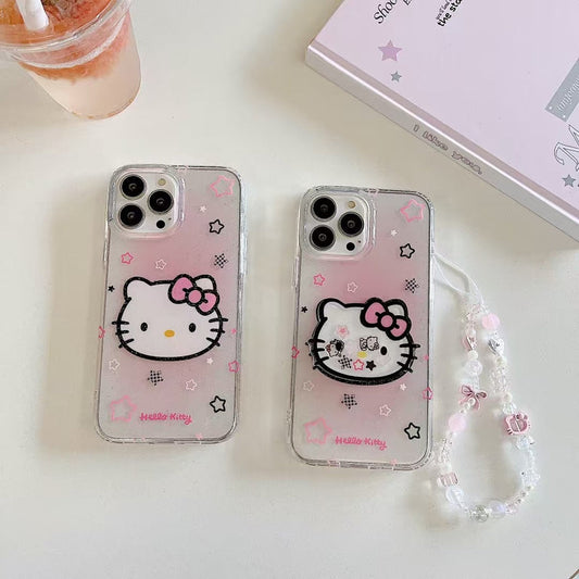Kitty Silicon Case For iPhone With Kitty Charm