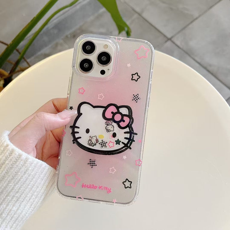 Kitty Silicon Case For iPhone With Kitty Charm