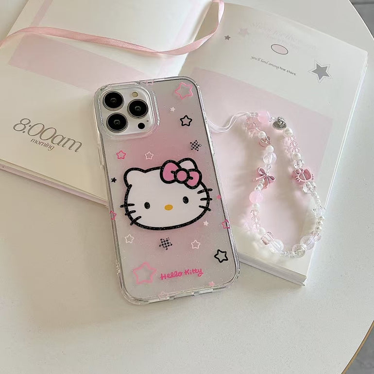 Kitty Silicon Case For iPhone With Kitty Charm