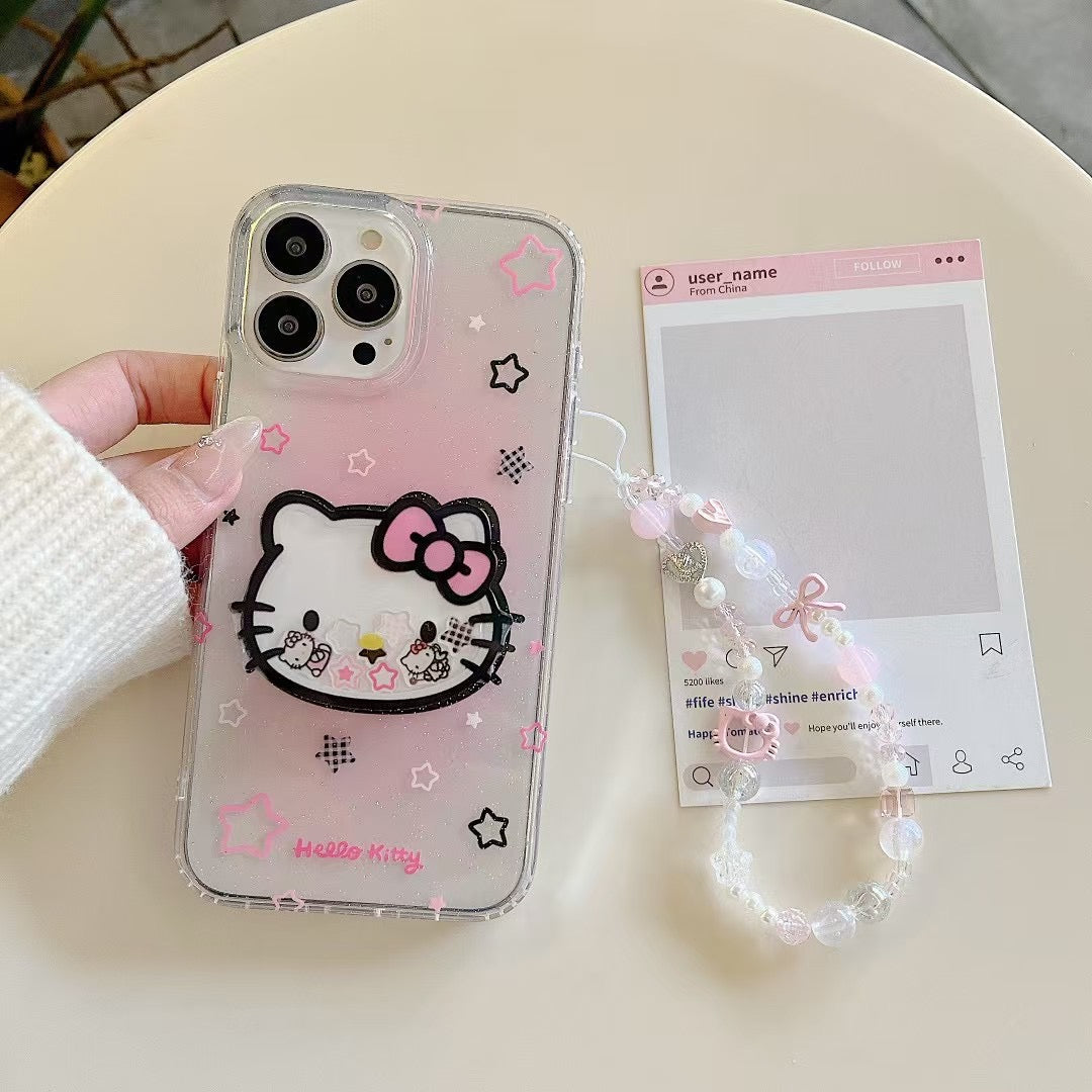 Kitty Silicon Case For iPhone With Kitty Charm