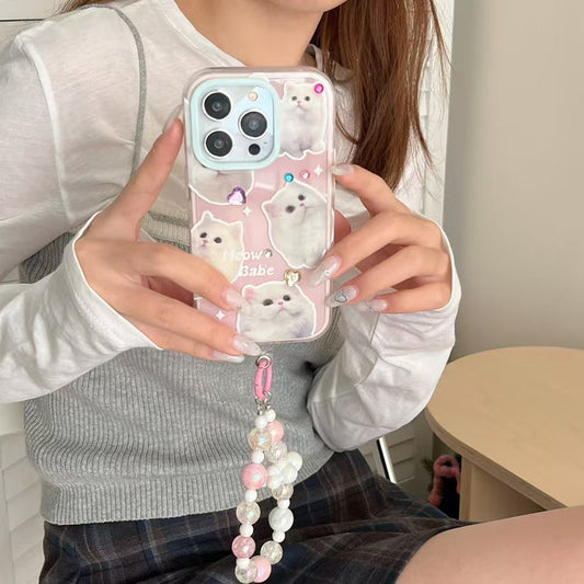 Meow Babe Silicon iPhone Case With Beaded Charm