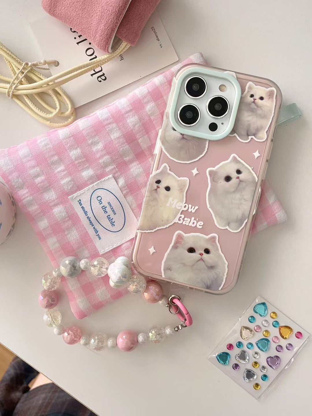 Meow Babe Silicon iPhone Case With Beaded Charm