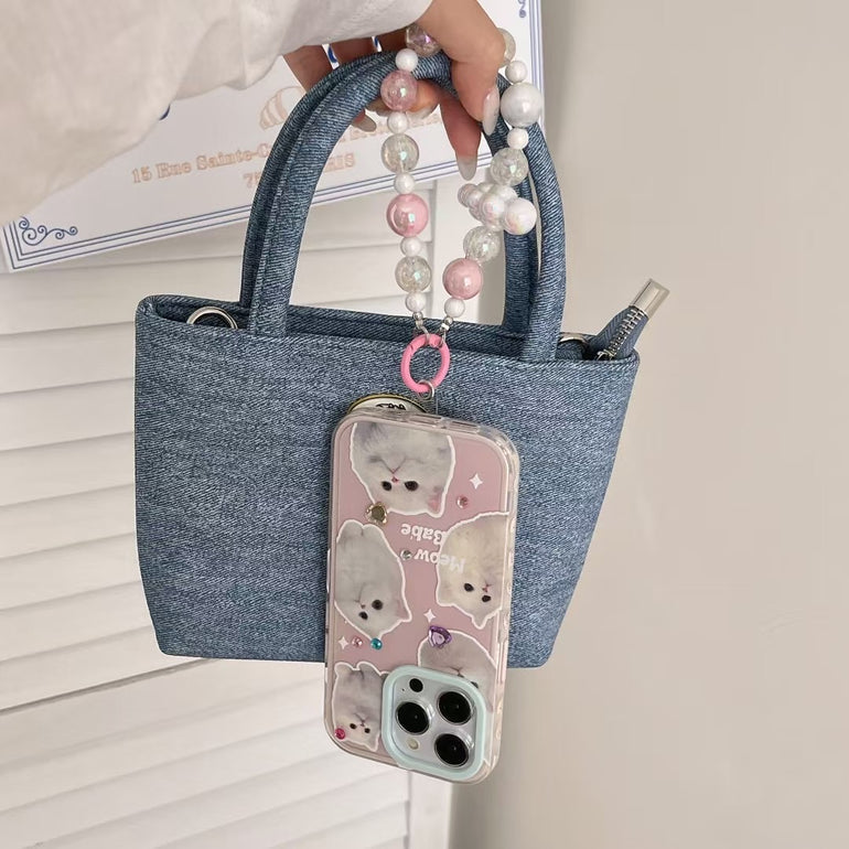 Meow Babe Silicon iPhone Case With Beaded Charm