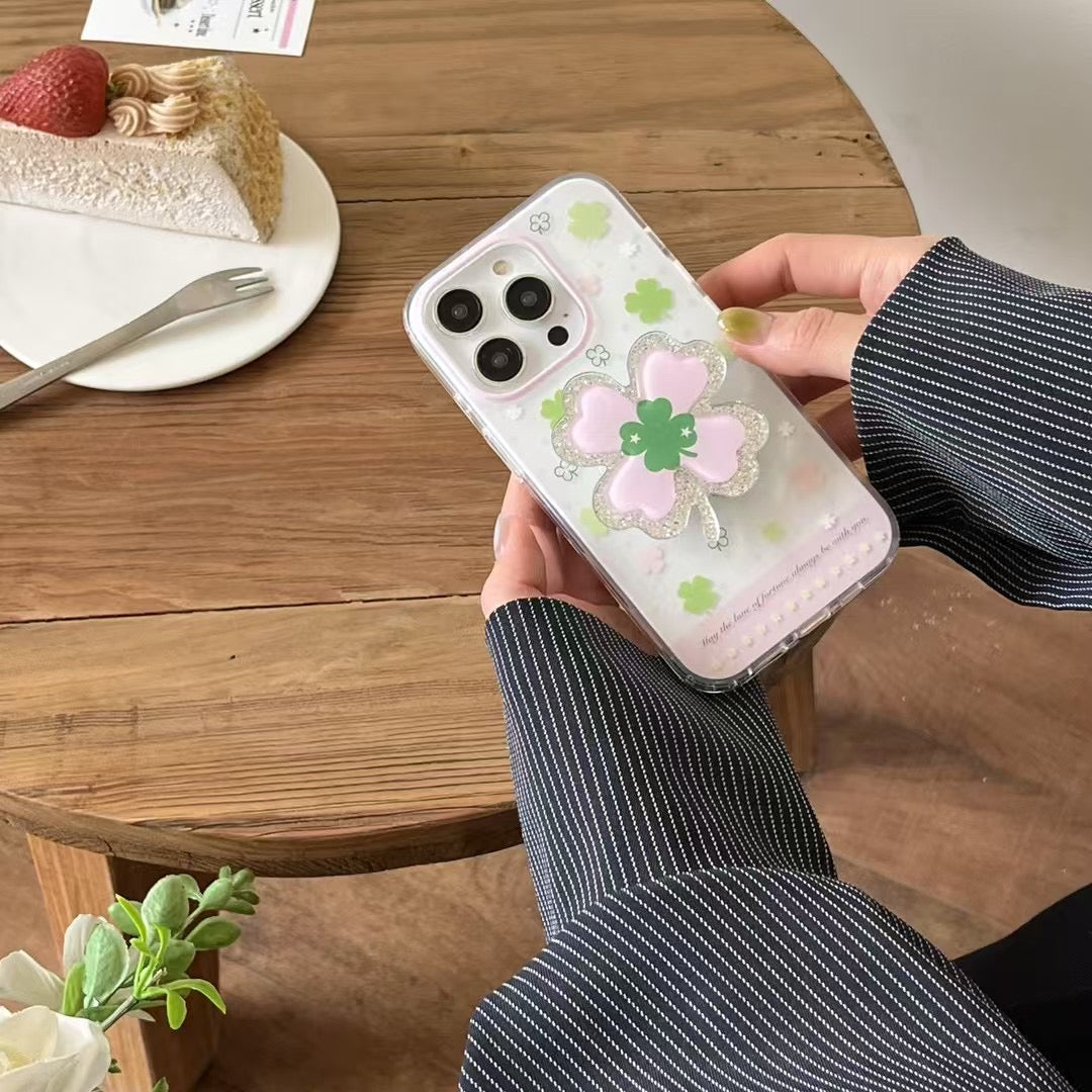 Flower Silicon Case For iPhone Case With Cute Flower Charm