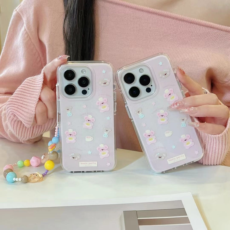 Baby Bear Silicon iPhone Case With Cute Charm