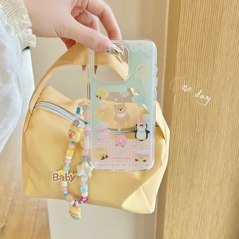 Cute Animal Party Silicon Case For iPhone With Baby Bear Charm