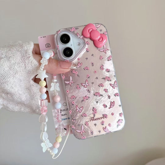 Flower Designer Case For iPhone With Flower Charm