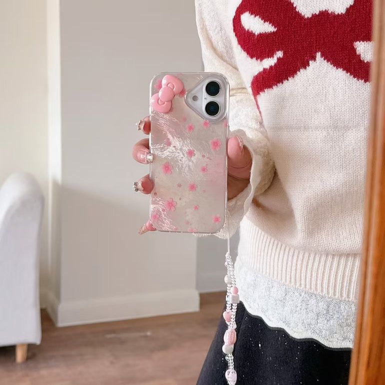 Flower Designer Case For iPhone With Flower Charm