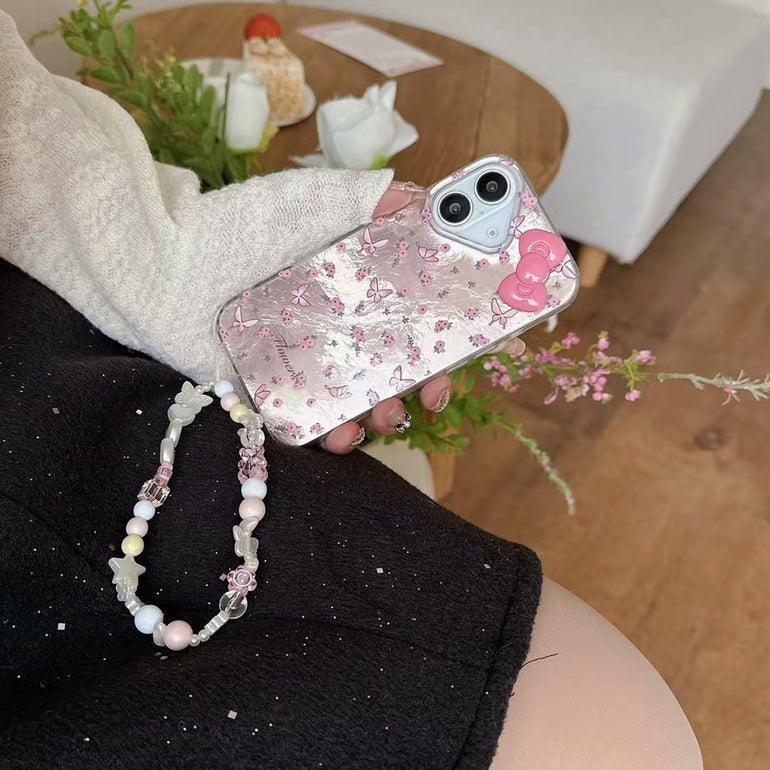 Flower Designer Case For iPhone With Flower Charm