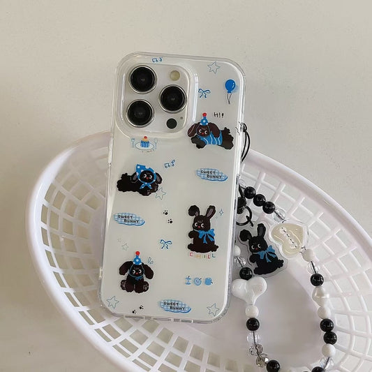 Sweet Bunny Silicon Case For iPhone With Heart Charm