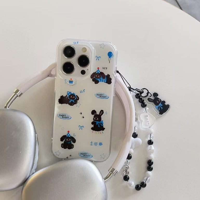 Sweet Bunny Silicon Case For iPhone With Heart Charm