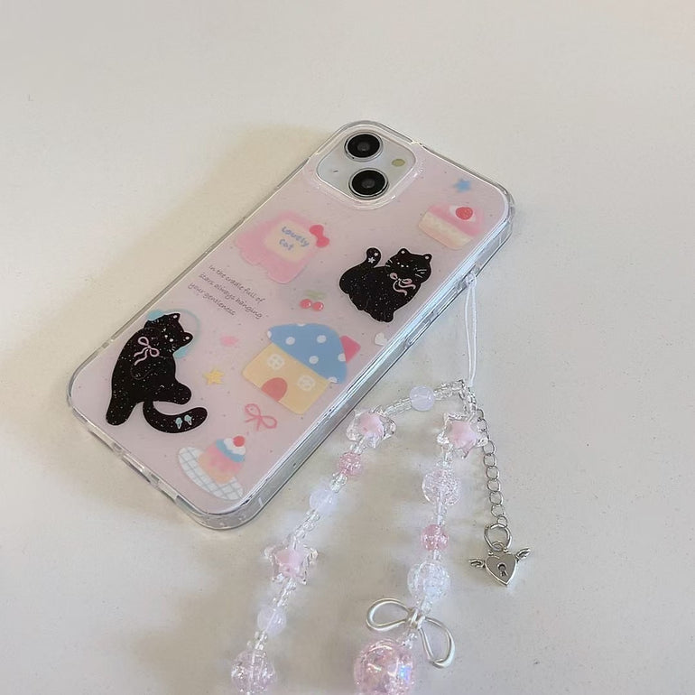 Kitten With Bow Silicon Case For iPhone With Cute Charm