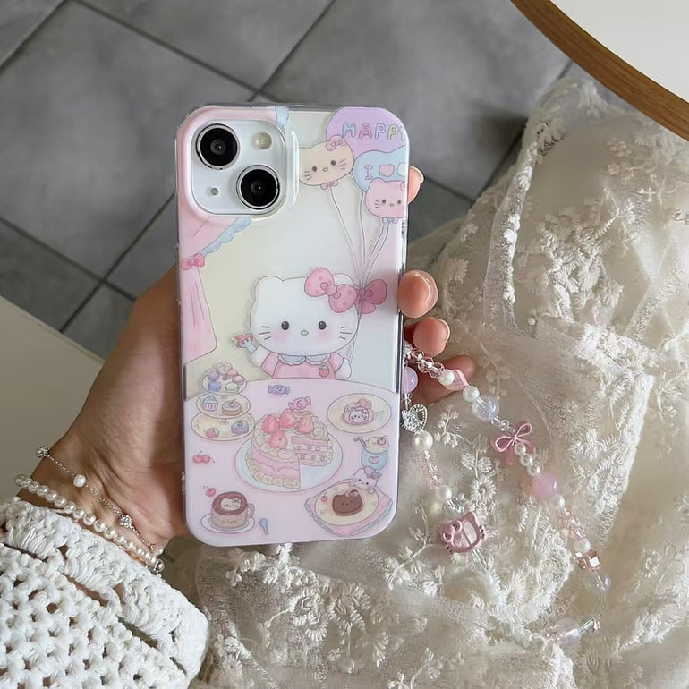 Kitty Celebrate Silicon Case For iPhone