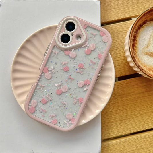 Transparent Cherry Bow Designer iPhone Case