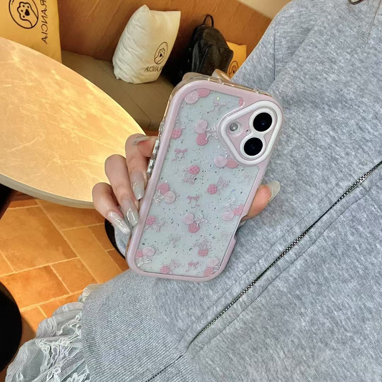 Transparent Cherry Bow Designer iPhone Case