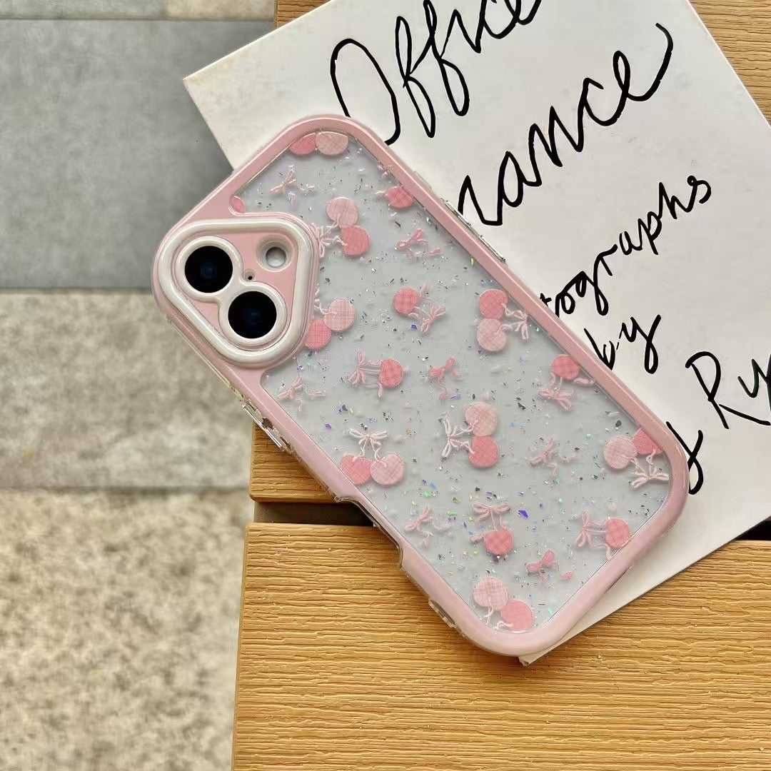 Transparent Cherry Bow Designer iPhone Case
