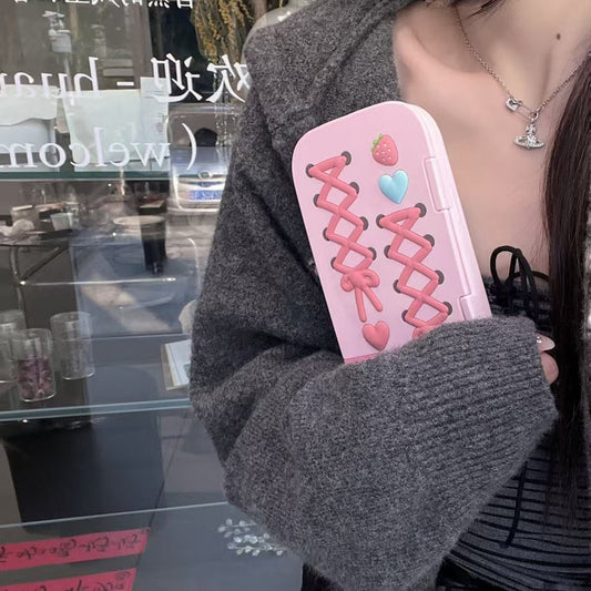 Sweet Heart ! Flip Mirror Case For iPhone