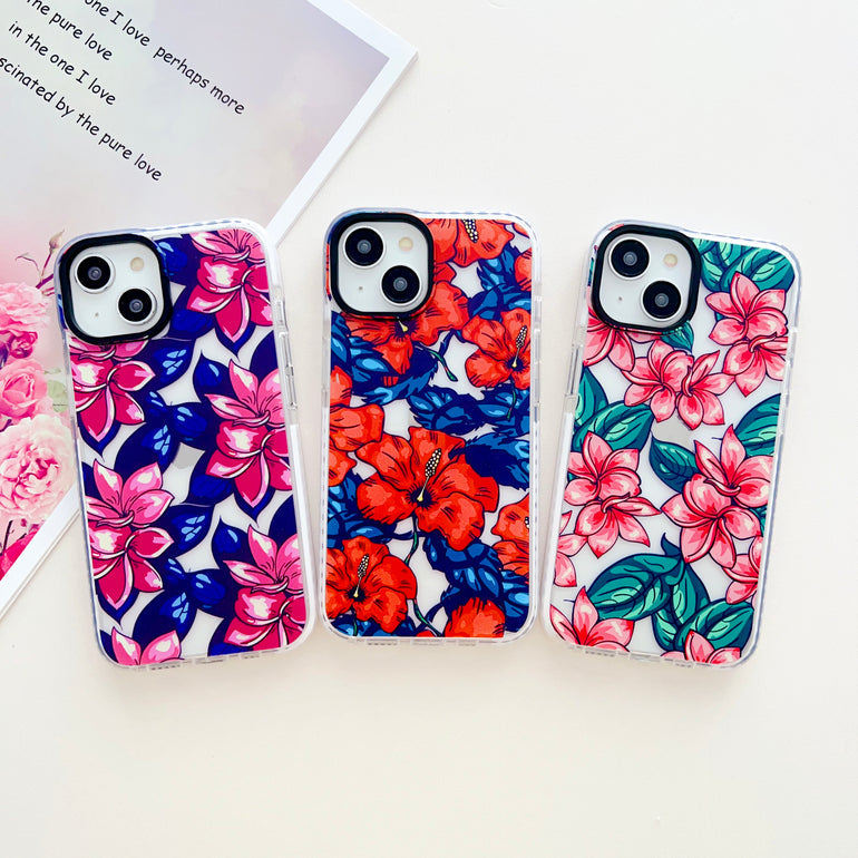 Bright Floral Designer Impact Proof Silicon Phone Case for iPhone