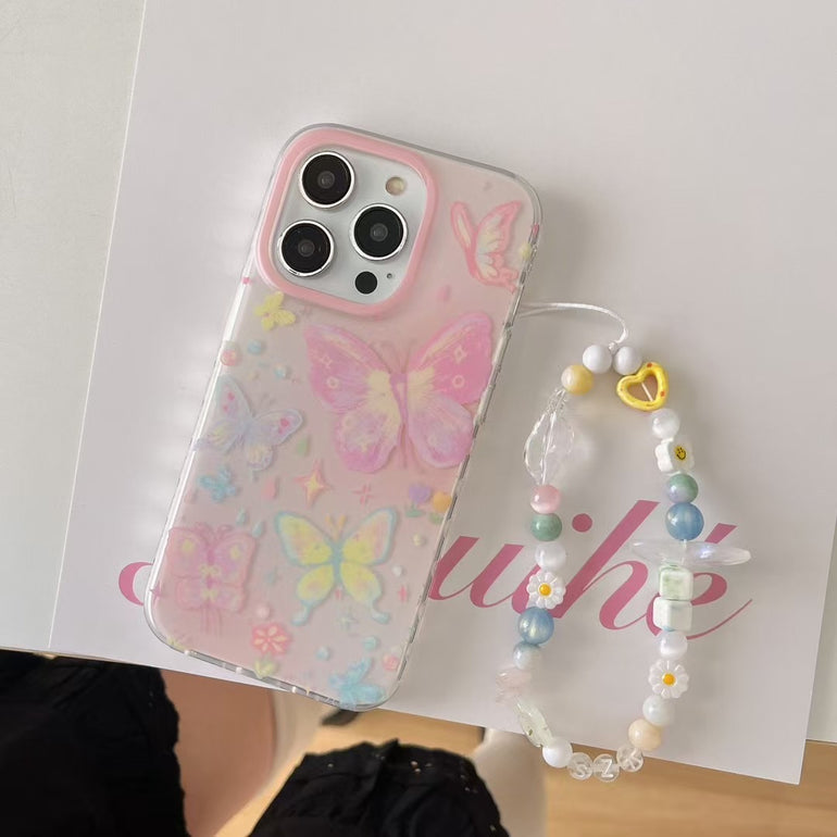 Butterfly Family Silicon iPhone Case For iPhone With Butterfly Charm