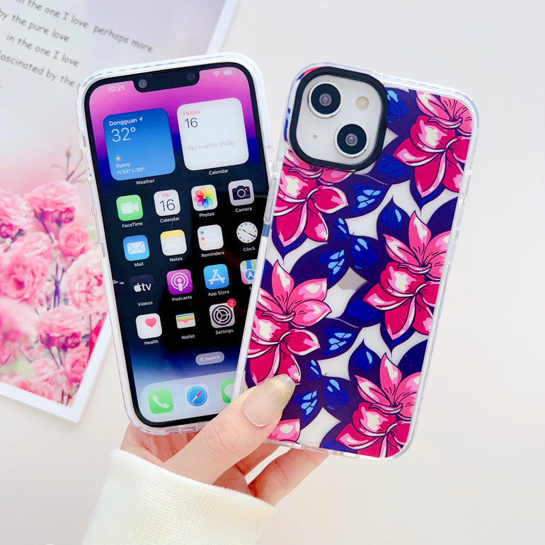 Bright Floral Designer Impact Proof Silicon Phone Case for iPhone