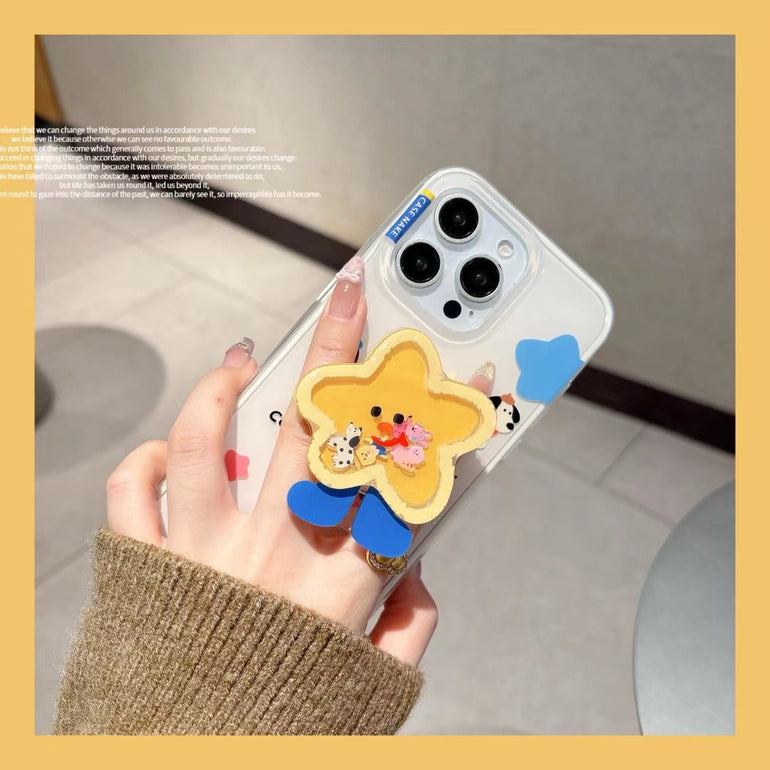 Funny Puppy Silicon Case For iPhone With Star Holder