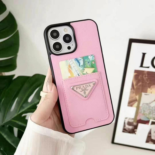 Luxury Branded Leather Card Holder Case For iPhone