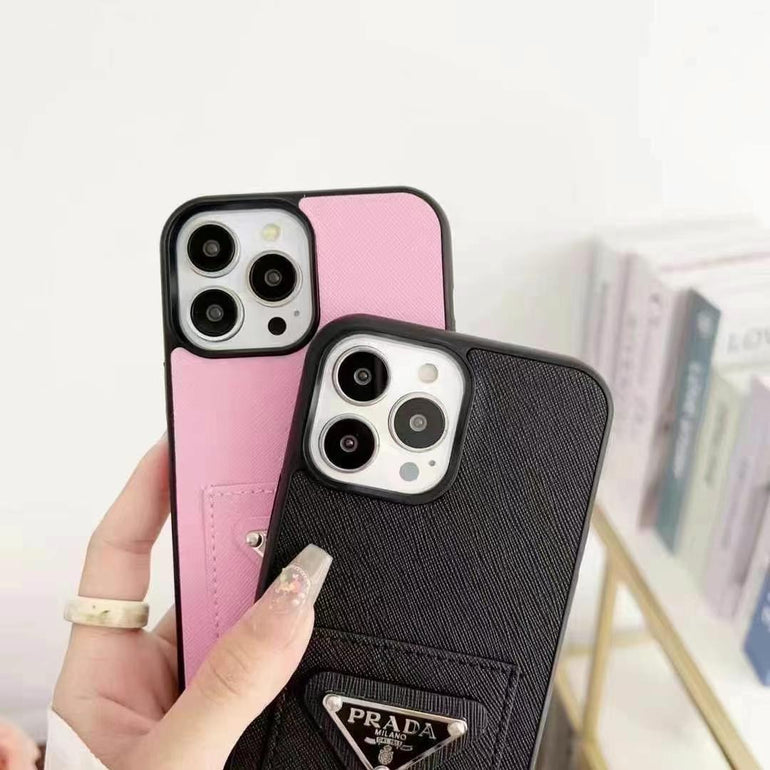 Luxury Branded Leather Card Holder Case For iPhone
