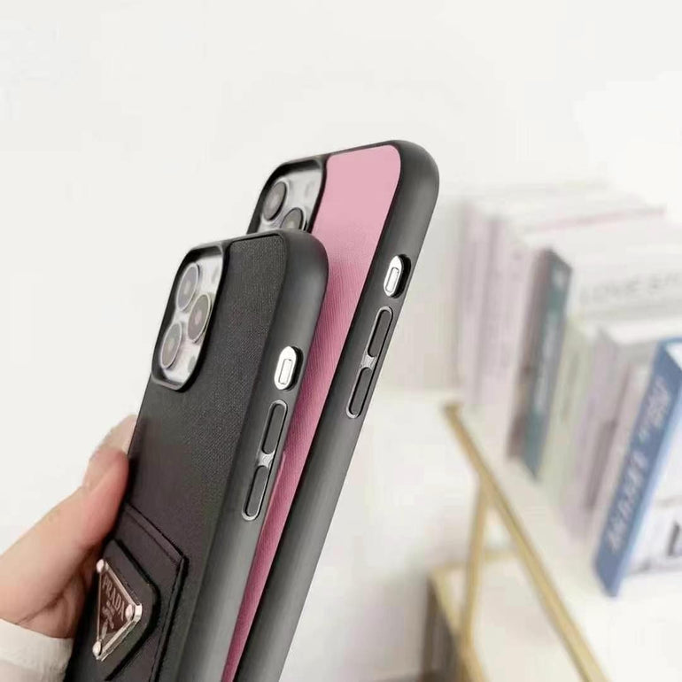 Luxury Branded Leather Card Holder Case For iPhone
