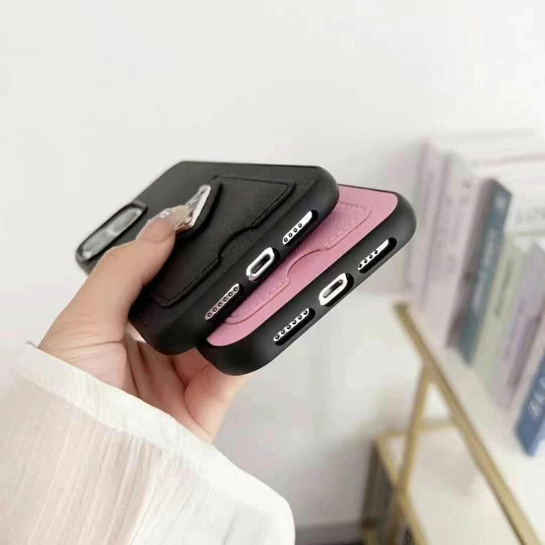 Luxury Branded Leather Card Holder Case For iPhone