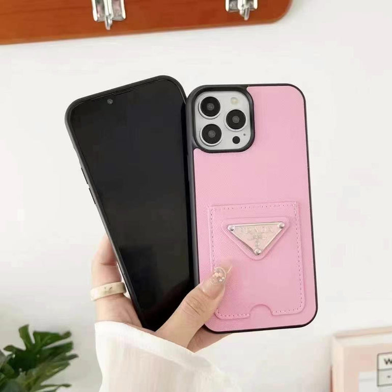 Luxury Branded Leather Card Holder Case For iPhone