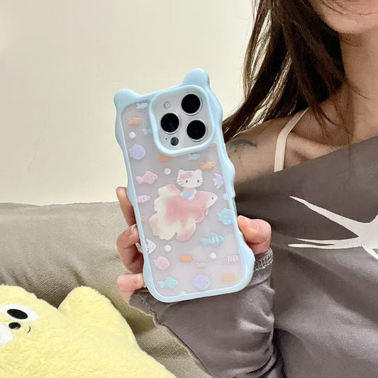 Kitty Fish Pattern Case For iPhone
