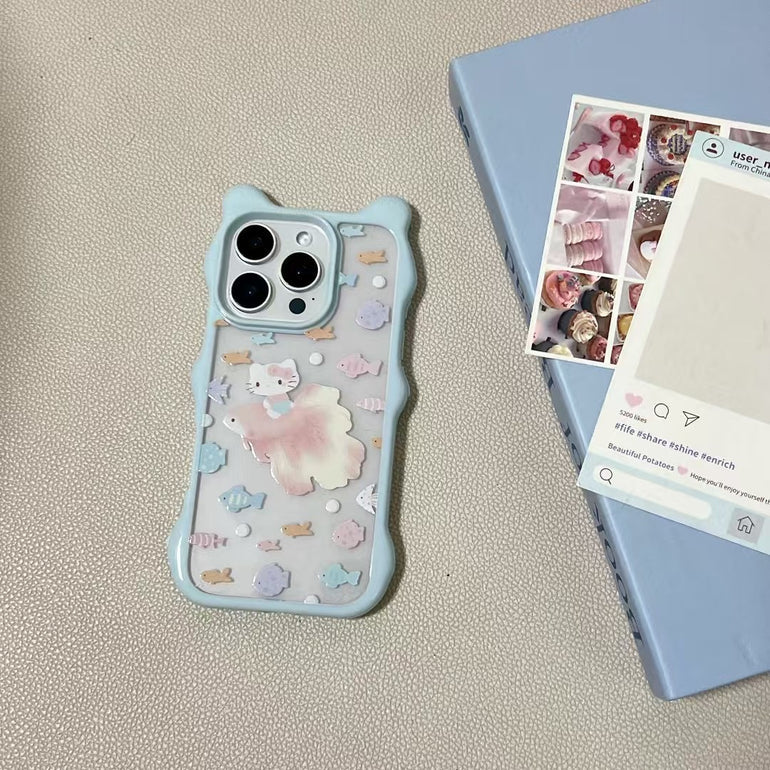 Kitty Fish Pattern Case For iPhone