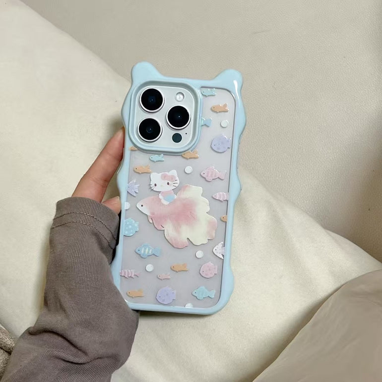 Kitty Fish Pattern Case For iPhone