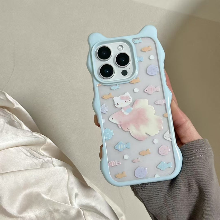 Kitty Fish Pattern Case For iPhone