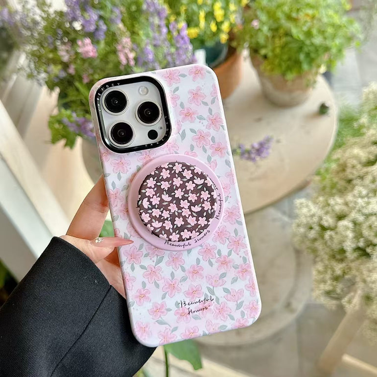 Floral Designer Magsafe iPhone Case With Magsafe Holder