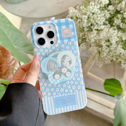 Flower Pattern Designer Magsafe iPhone Case With Butterfly Magsafe Holder