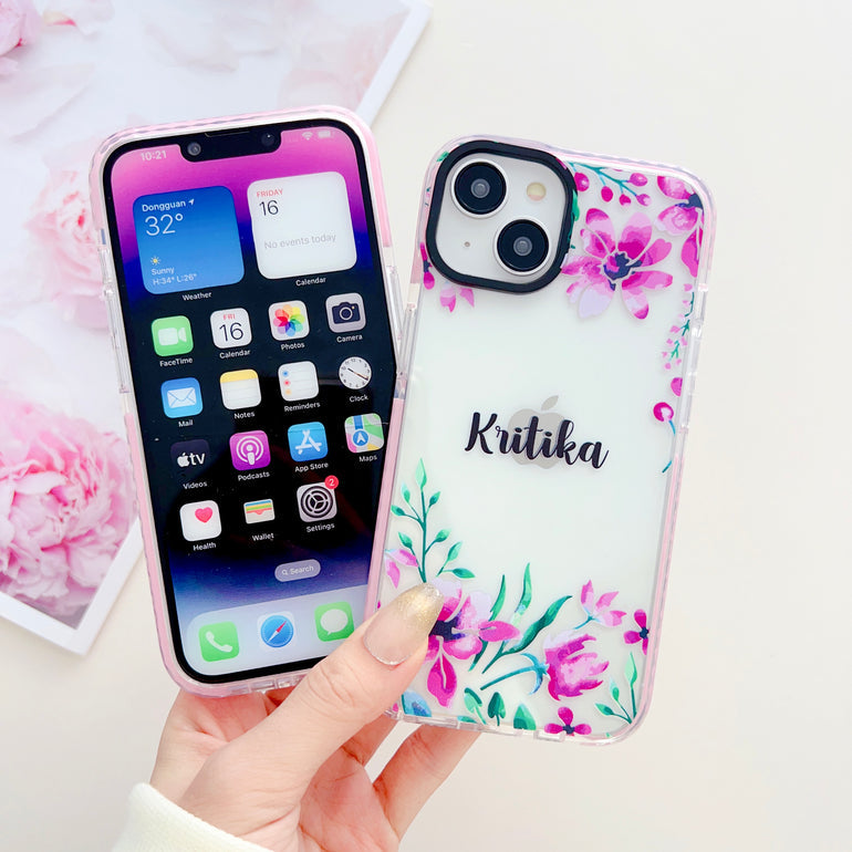 Floral Design Customised Designer Impact Proof Case for iPhone