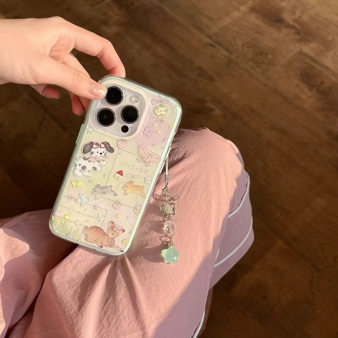 Bunny's Whispers Silicon Case For iPhone With Charm