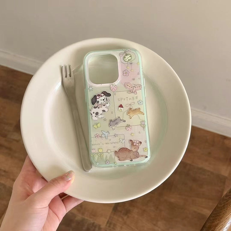 Bunny's Whispers Silicon Case For iPhone With Charm