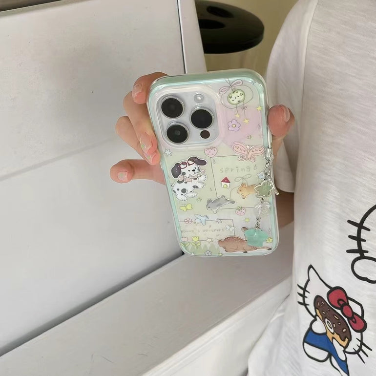 Bunny's Whispers Silicon Case For iPhone With Charm