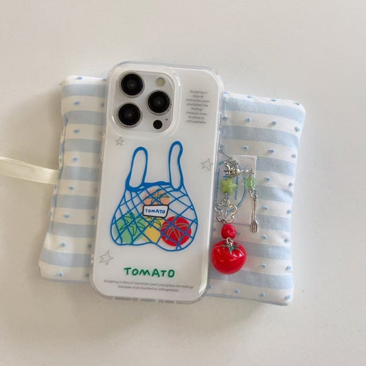 Tomato Designer Case For iPhone With Charm