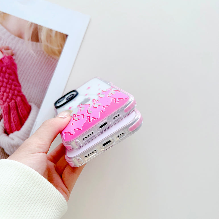 Pink Flames Y2K Designer Impact Proof Case for iPhone