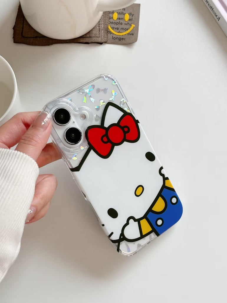 Kitty Holographic Bow Silicon Case For iPhone