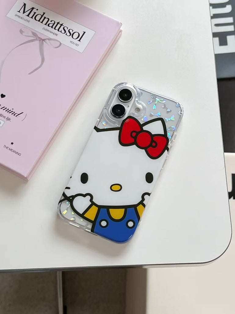 Kitty Holographic Bow Silicon Case For iPhone