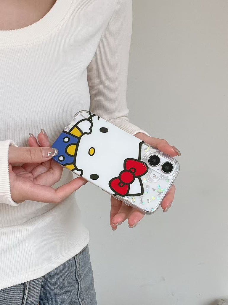 Kitty Holographic Bow Silicon Case For iPhone
