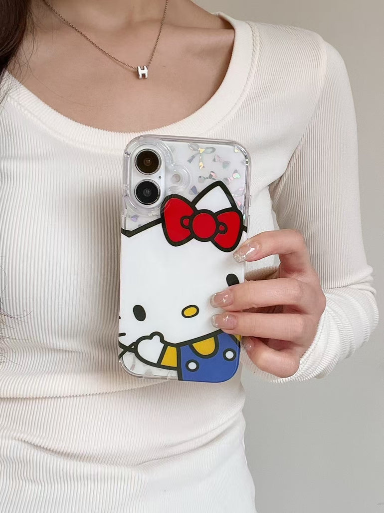 Kitty Holographic Bow Silicon Case For iPhone