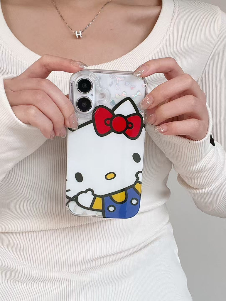 Kitty Holographic Bow Silicon Case For iPhone