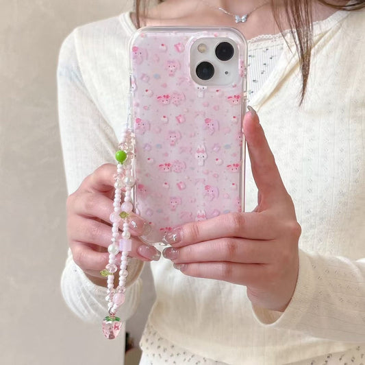 Cute Cartoon Silicon Case For iPhone With Charm