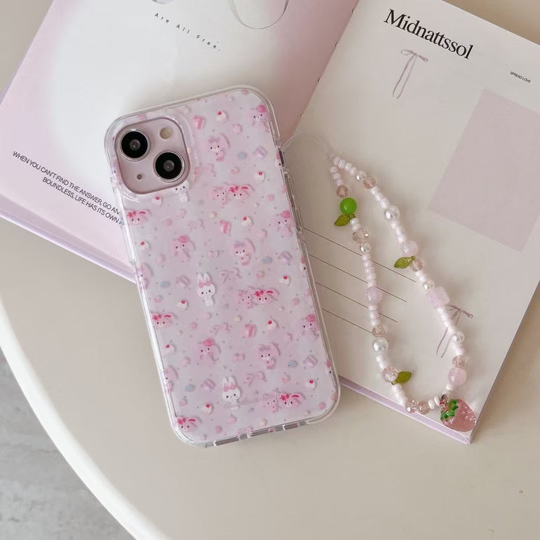 Cute Cartoon Silicon Case For iPhone With Charm